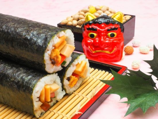 恵方巻と豆まきの豆