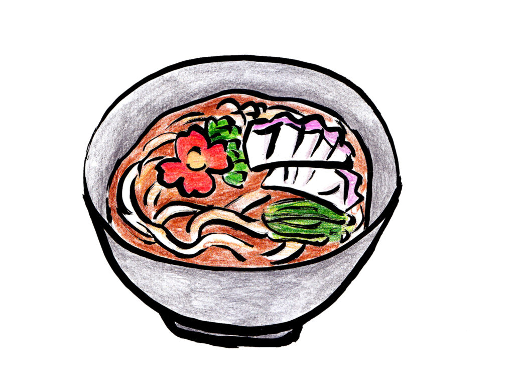 年明けうどんのイラスト