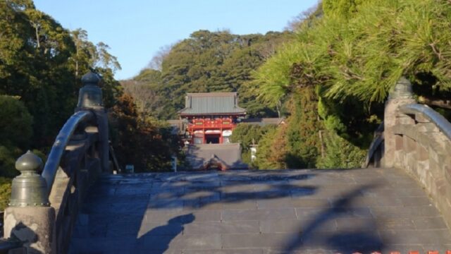鎌倉の鶴岡八幡宮遠景