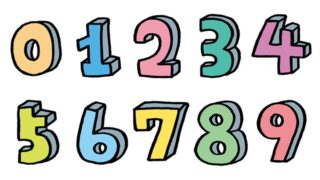 カラフルなイラストの数字